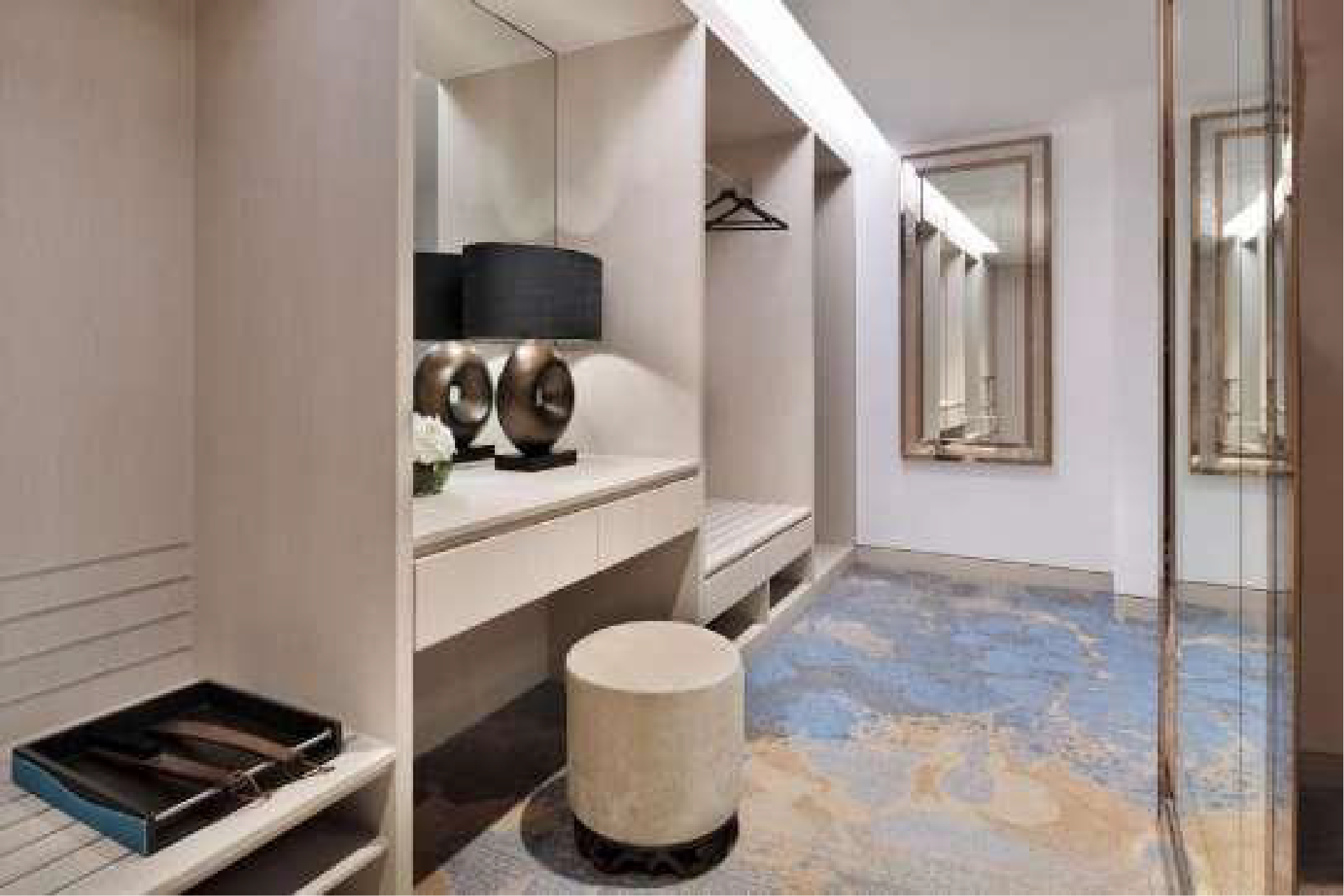 Warm corridor and interior detail